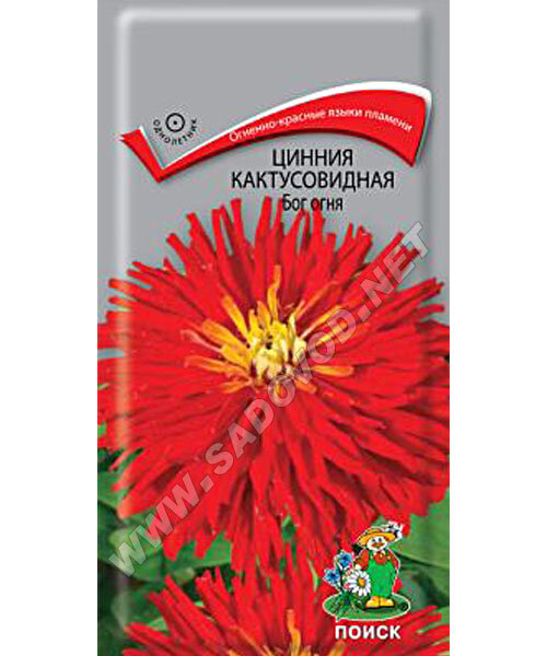 Цинния кактусовидная Бог Огня семена